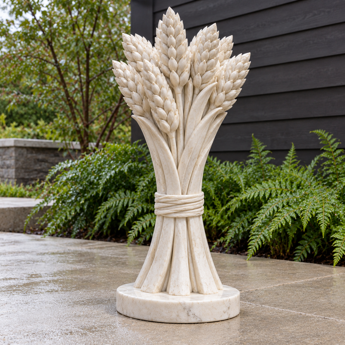 Harvest of Memory White Marble Wheat Sheaf Memorial sculpture - scene 315