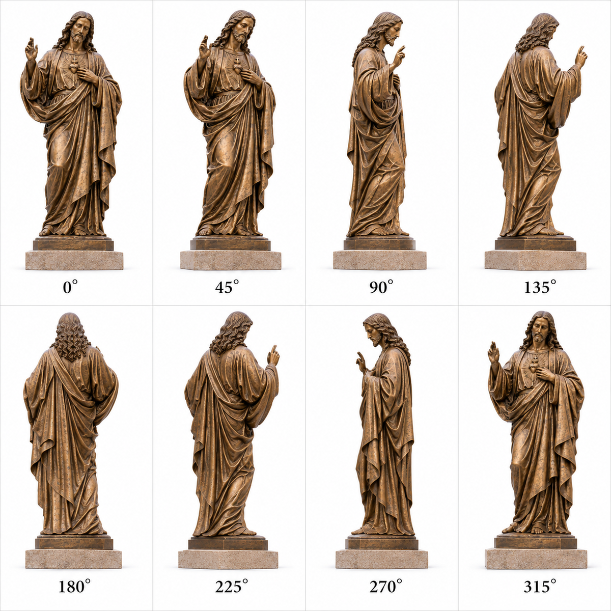 360-degree views of Sacred Benediction bronze Jesus Christ religious sculpture