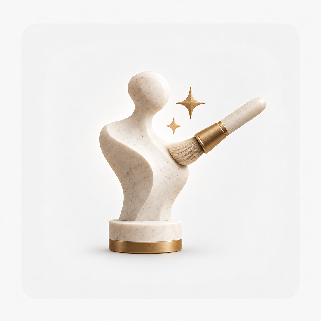 Sculpture finishing icon representing surface refinement, detailing, material treatment, and final appearance adjustments.